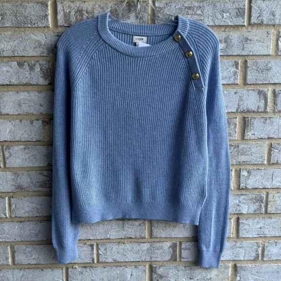 J. Crew Sweaters - J. Crew Button Reglan Long Sleeve Crew Neck Cotton Blend Sweater Women's Size XS